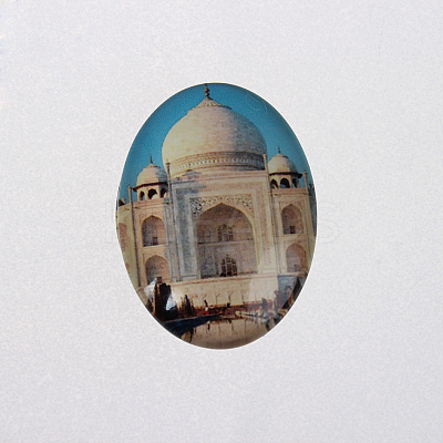 The White House Photo Glass Oval Cabochons X-GGLA-N003-18x25-F21-1