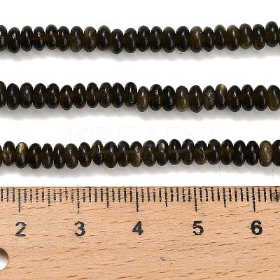 Natural Golden Sheen Obsidian Beads Strands G-L635-A11-4x2mm-01-1