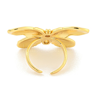 Rack Plating Butterfly Brass Finger Rings for Women RJEW-C103-05G-1