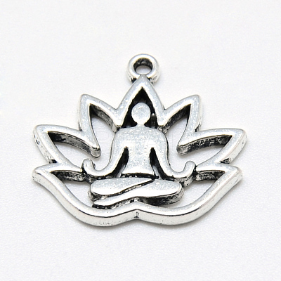Tibetan Style Alloy Yoga Theme Pendants X-TIBE-S301-005AS-NR-1