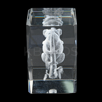 3D Laser Engraving Animal Glass Figurine DJEW-R013-01E-1