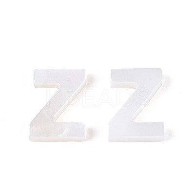 Natural Freshwater Shell Letter Charms BSHE-ZX007-02Z-1