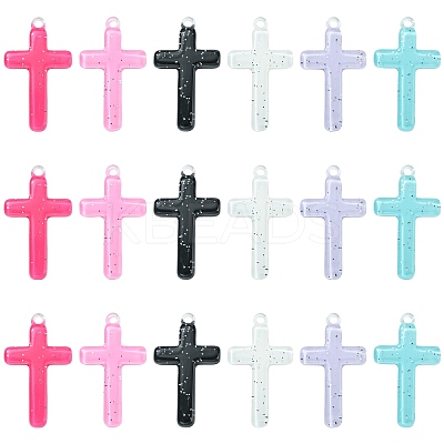 30Pcs 6 Colors Religion Opaque Resin Pendants RESI-CJ0003-46-1