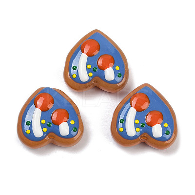 Handmade Heart Lampwork Beads Strands LAMP-P069-04A-02-1