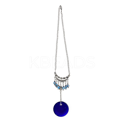Evil Eye Alloy Lampwork Pendant Decorations LS-HJEW-M005-02A-AS-1