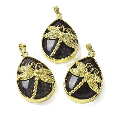 Natural Amethyst Pendants G-G900-01G-06-1