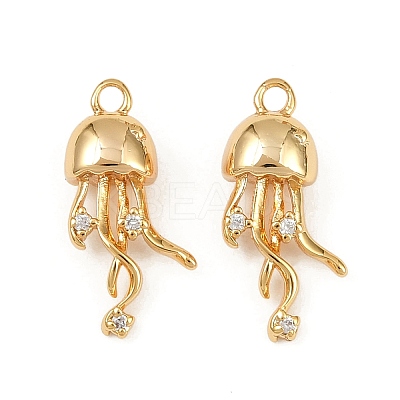Ocean Theme Brass Micro Pave Cubic Zirconia Pendants KK-F902-08J-G-1