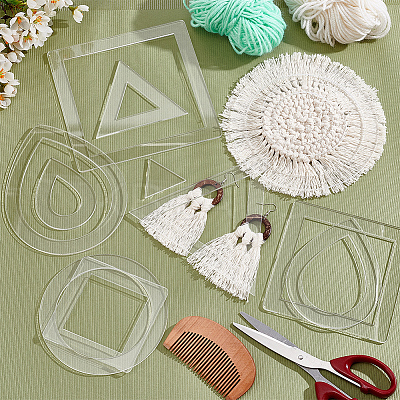 Transparent Acrylic Fringe Trimming Tool TACR-WH0014-14-1