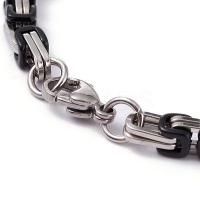 PVD Vacuum Plating 304 Stainless Steel Byzantine Chain Bracelets BJEW-I295-02B-EBP-1