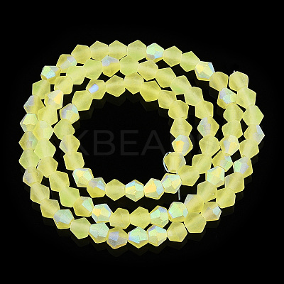 Imitate Austrian Crystal Bicone Frosted Glass Beads Strands LS-GLAA-F029-TM3mm-A21-1
