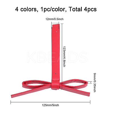 4Pcs 4 Colors PU Leather Ornament Accessories DIY-CA0005-50-1