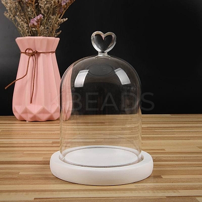 Heart Shaped Top Clear Glass Dome Cover BOTT-PW0003-001B-B01-1