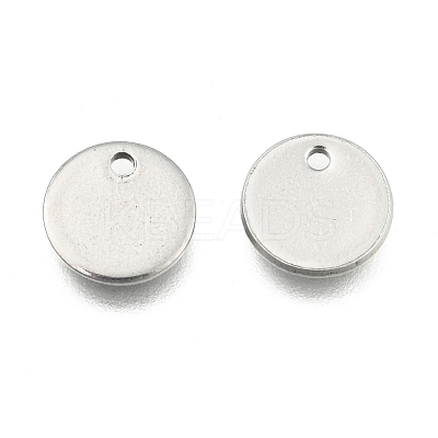 Tarnish Resistant 304 Stainless Steel Stamping Blank Tag Flat Round Charms Pendants STAS-Q171-04-1