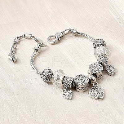 Alloy European Beads Charm Bracelets LS-BJEW-F495-15P-1