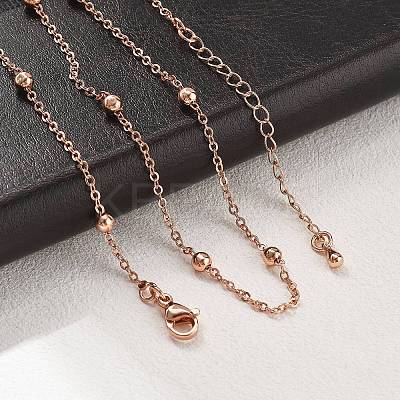 Brass Satellite Chains Necklaces for Women NJEW-D302-28RG-1