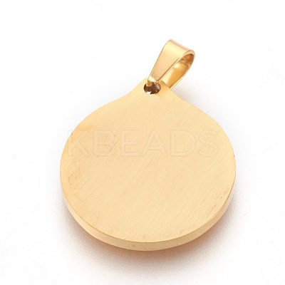Mother' Day Theme 304 Stainless Steel Pendants X-STAS-F185-06G-1