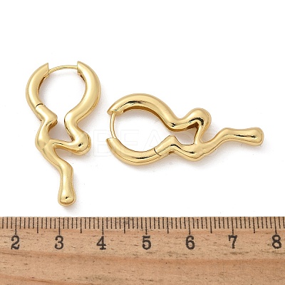 Rack Plating Brass Melting Drop Hoop Earrings for Women X-EJEW-Z019-19G-1