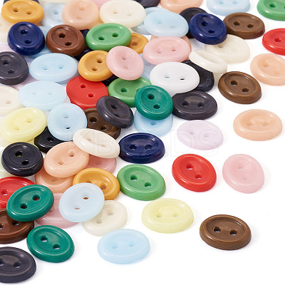 80Pcs 2-Hole Porcelain Buttons PORC-PJ0001-02F-1