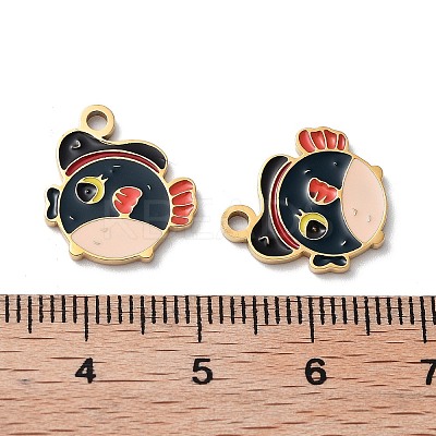 Ion Plating(IP) 304 Stainless Steel Enamel Pendants STAS-M340-06G-1