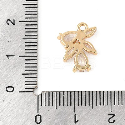 Brass Micro Pave Clear Cubic Zirconia Charms KK-R219-31G-1