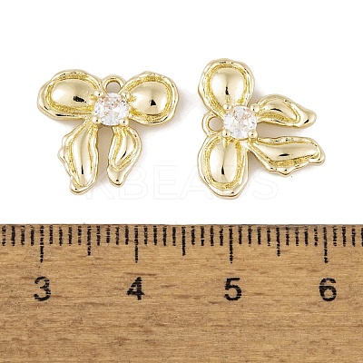 Brass Micro Pave Clear Cubic Zirconia Pendants KK-L212-05G-1