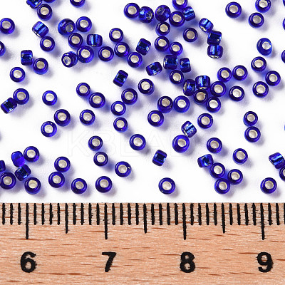 Midnight Blue 11/0 Grade A Round Transparent Glass Seed Beads X-SEED-Q007-F44-1