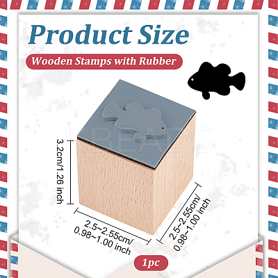 Wooden Stamps with Rubber DIY-WH0002-65A-1