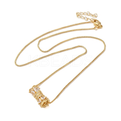 Brass Pave Clear Cubic Zirconia Pendant Necklaces for Women LS-NJEW-S429-04G-03-1