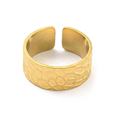 Ion Plating(IP) 304 Stainless Steel Open Cuff Rings RJEW-K245-94G-1