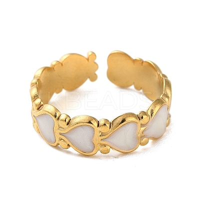 304 Stainless Steel Enamel Cuff Rings LS-RJEW-M171-04G-1