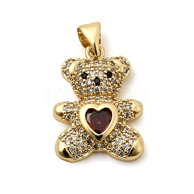 Brass Micro Pave Cubic Zirconia Pendants KK-K258-24H-G-RS-1