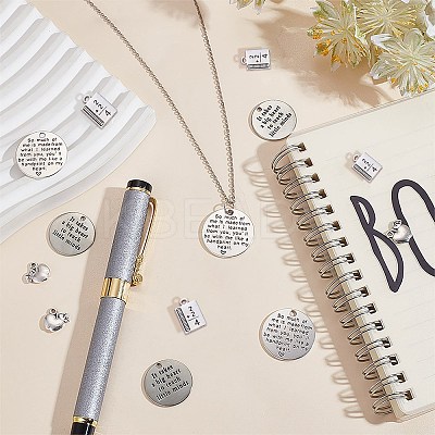 40Pcs 4 Style Tibetan Style Alloy Pendants for Teachers' Day TIBE-SC0001-80-1