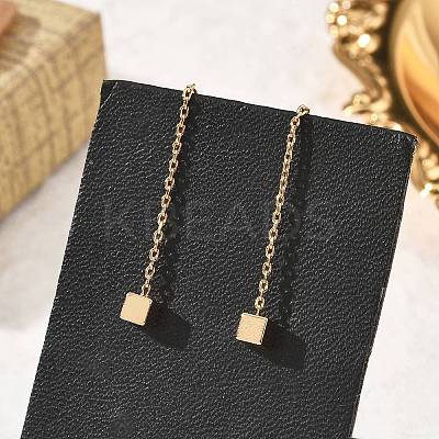 Brass Tassel Stud Earrings LS-EJEW-D321-01G-1
