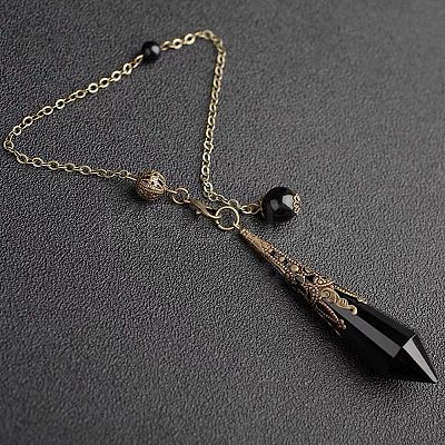 Natural Obsidian Dowsing Pendulum Big Pendants PW23030693040-1