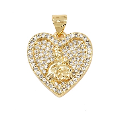 Brass Micro Pave Cubic Zirconia Pendants KK-P323-11B-G01-1