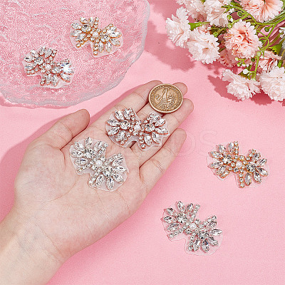 6Pcs 3 Colors Alloy with Glass Rhinestone Bowknot AJEW-NB0006-23-1