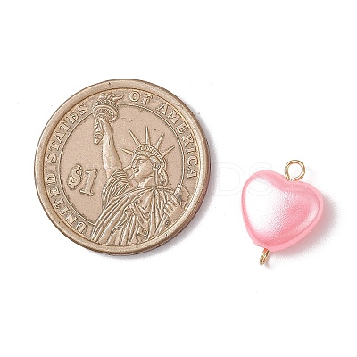 Opaque Acrylic Heart Links Connector Charms PALLOY-JF04282-01-1