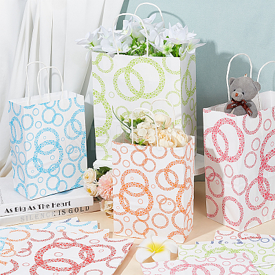 36Pcs 12 Styles Rectangle Bubble Paper Gift Bags CARB-NB0001-12-1