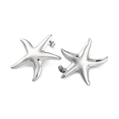 304 Stainless Steel Starfish Stud Earrings EJEW-K295-16P-1