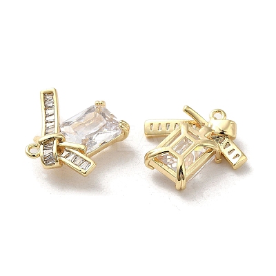 Brass with Glass Rhinestone Pendants KK-H455-30G-1