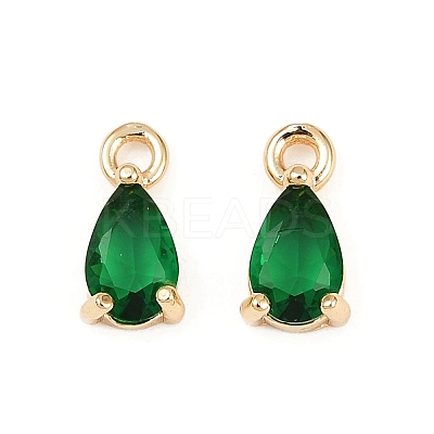 Brass Micro Pave Cubic Zirconia Pendants KK-K374-07G-1