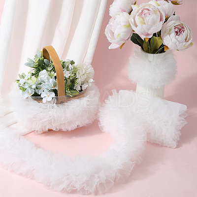 3 Yards Polyester Pleated Lace Trim OCOR-CY0001-02B-1