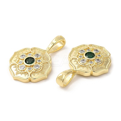 Brass Micro Pave Cubic Zirconia Pendants KK-M246-07G-1