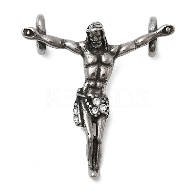304 Stainless Steel with Rhinestone Pendants STAS-Z179-10AS-1