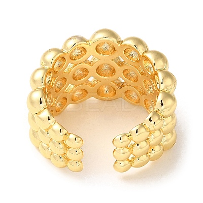 Rack Plating Brass Open Cuff Rings for Women RJEW-M162-11G-1