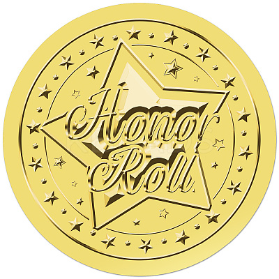 Gold Foil Paper Picture Stickers STIC-WH0030-001-1