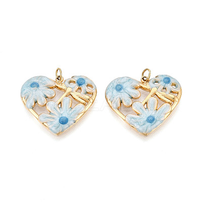 304 Stainless Steel Enamel Pendants STAS-T069-55M-1