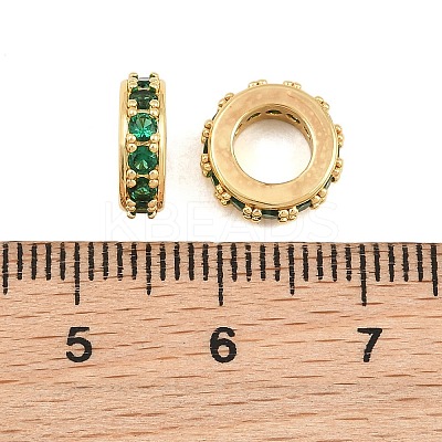 Brass Micro Pave Cubic Zirconia European Beads CU-CBAB99C-04G-02-1
