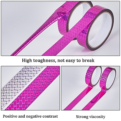50M Laser Shining Bopp Plastic Scrapbook Decorative Adhesive Tapes AJEW-WH20002-57A-02-1