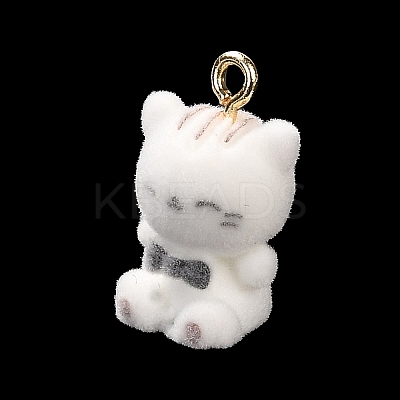 Flocky Opaque Resin Pendants FIND-C040-03B-1